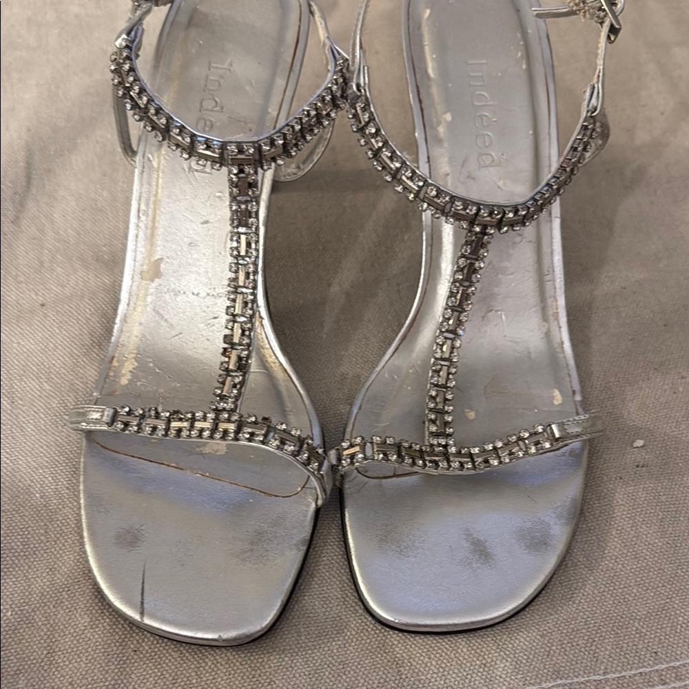 Silver Strappy Women's Sandals
